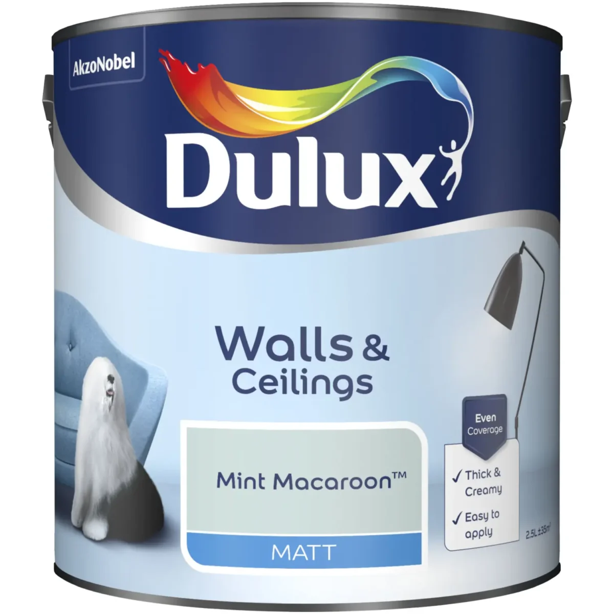 Dulux Matt Mint Macaroon 2.5L - Image 1