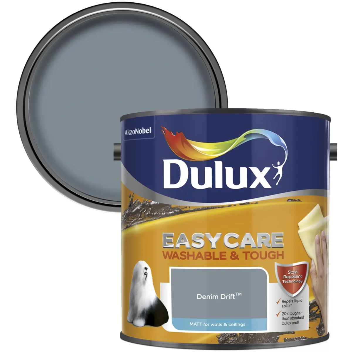 Dulux Easycare Matt Denim Drift 2.5L - Image 2