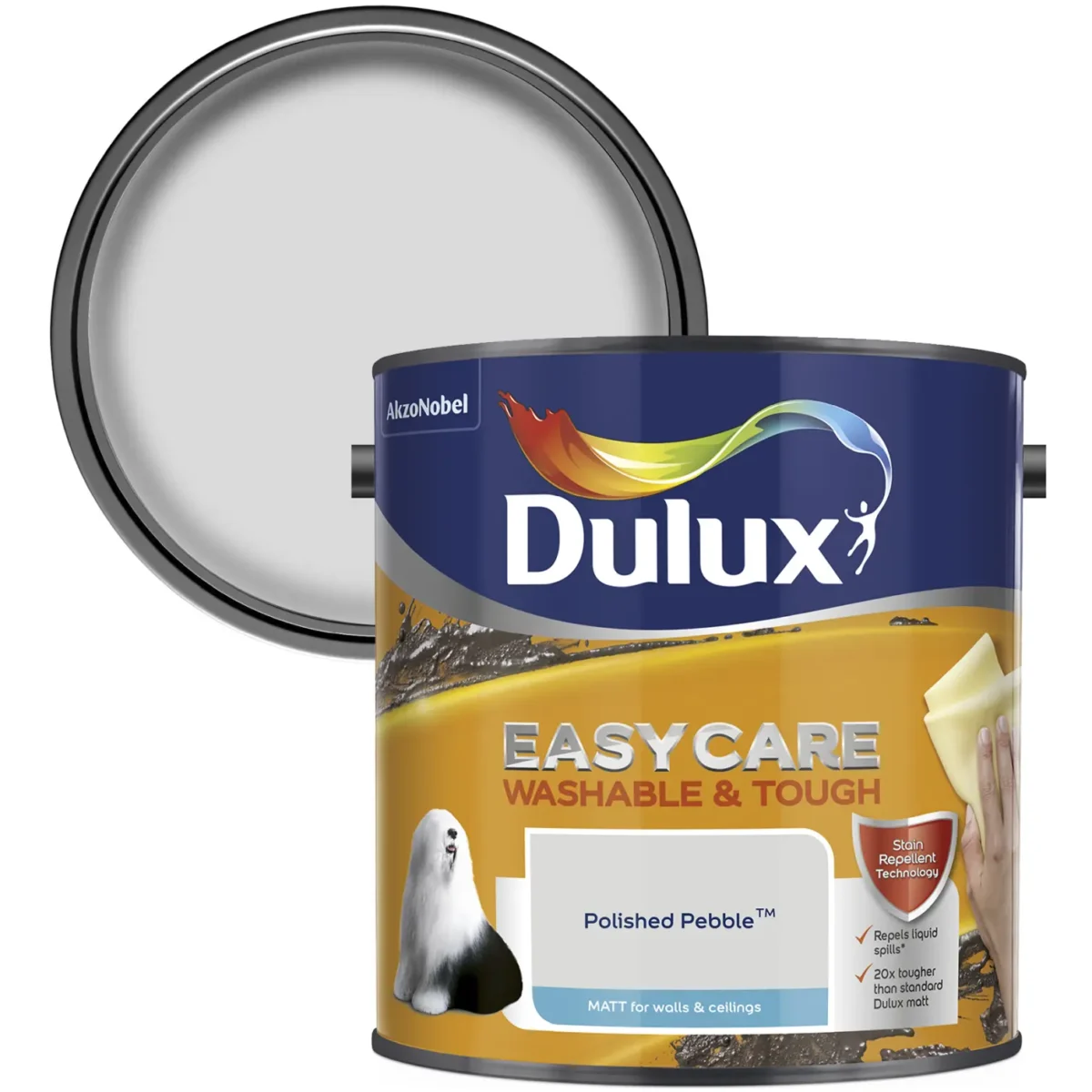 Dulux Easycare Matt Polished Pebble 2.5L - Image 2