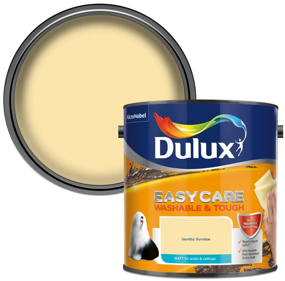 Dulux Easycare Matt Vanilla Sundae 2.5ltr - Image 2