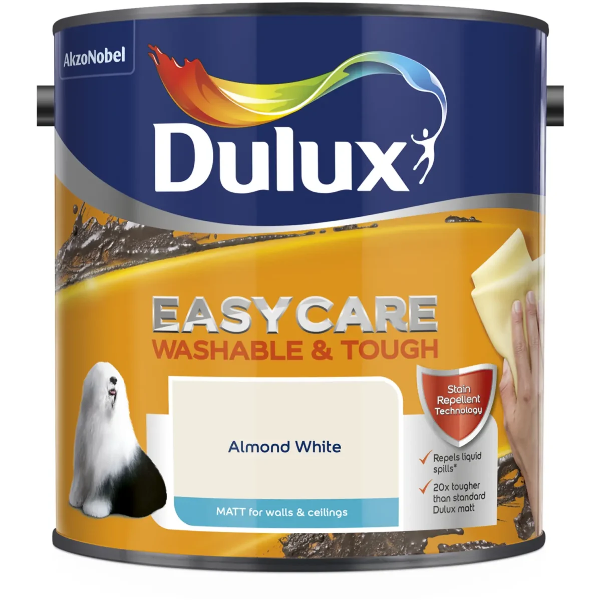 Dulux Easycare Matt Almond White  2.5L - Image 1