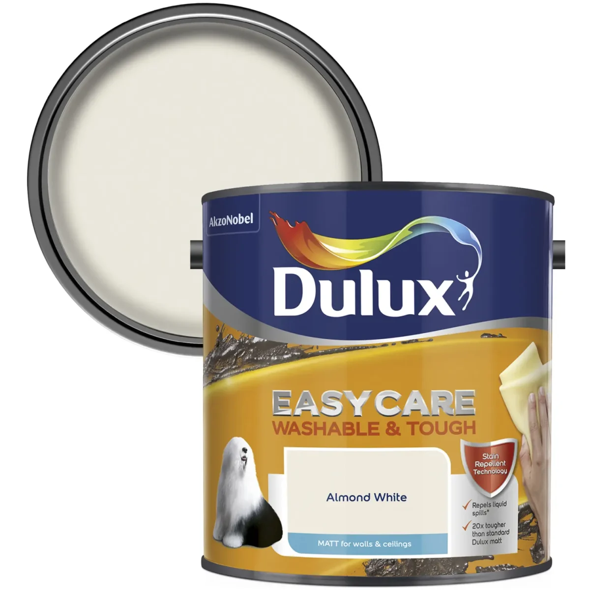 Dulux Easycare Matt Almond White  2.5L - Image 2