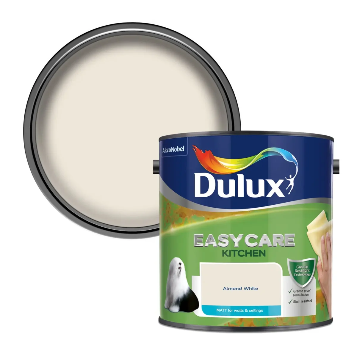 Dulux Easycare Kitchen Almond White 2.5L - Image 2