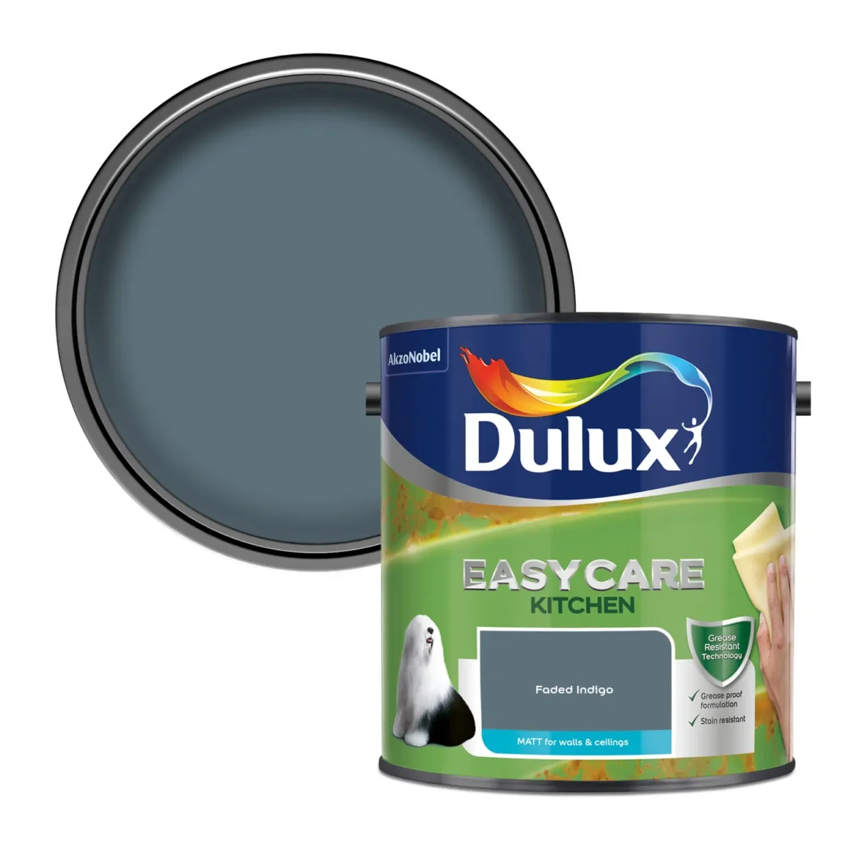 Dulux Kitchen Faded Indigo 2.5L - Image 2