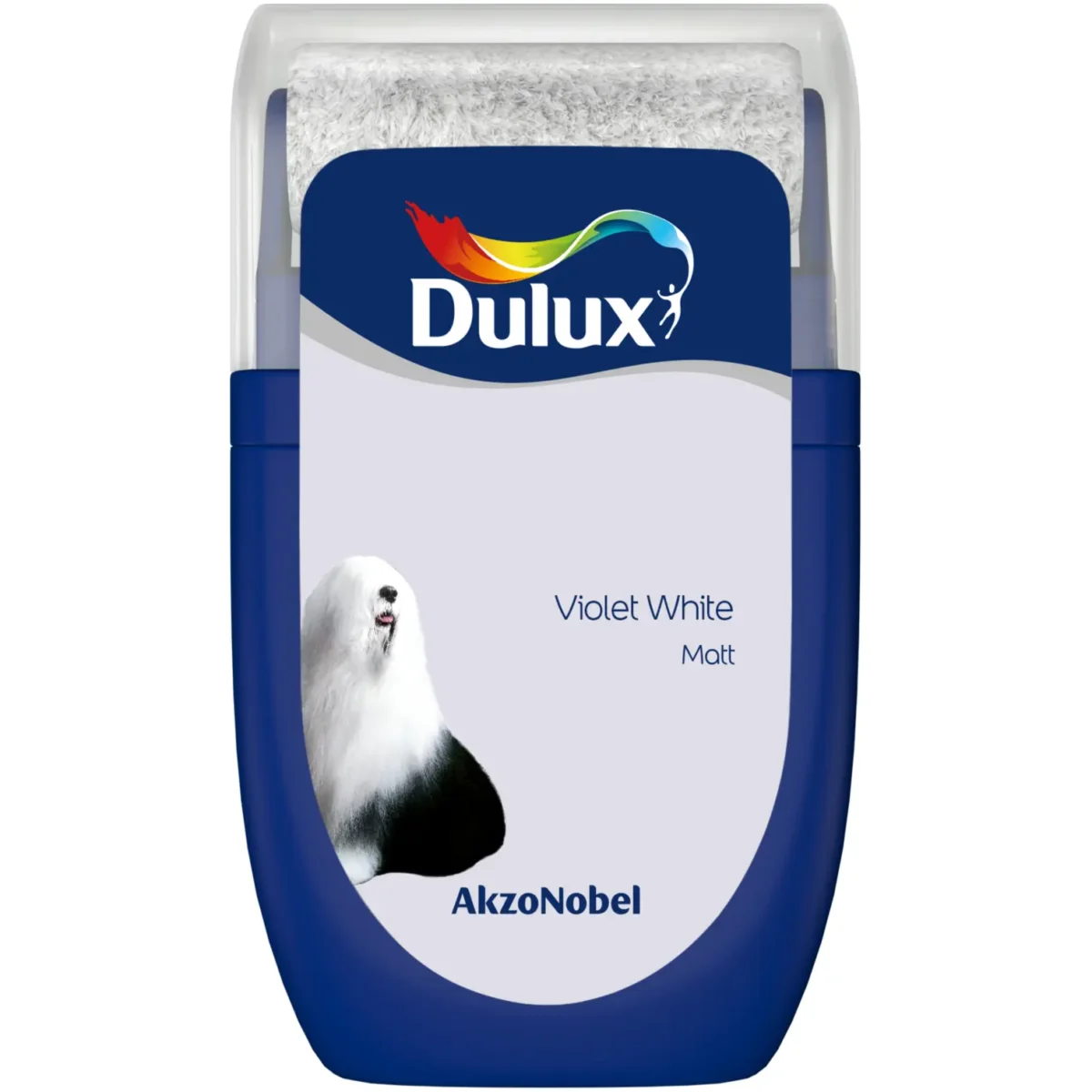 Dulux Tester Violet White Matt 30ml - Image 1
