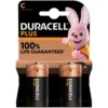 Duracell Plus C Batteries pk2