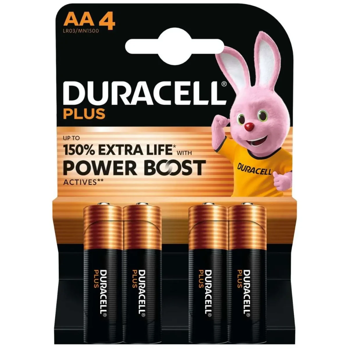 Duracell Power Boost AA Batteries Card of 4