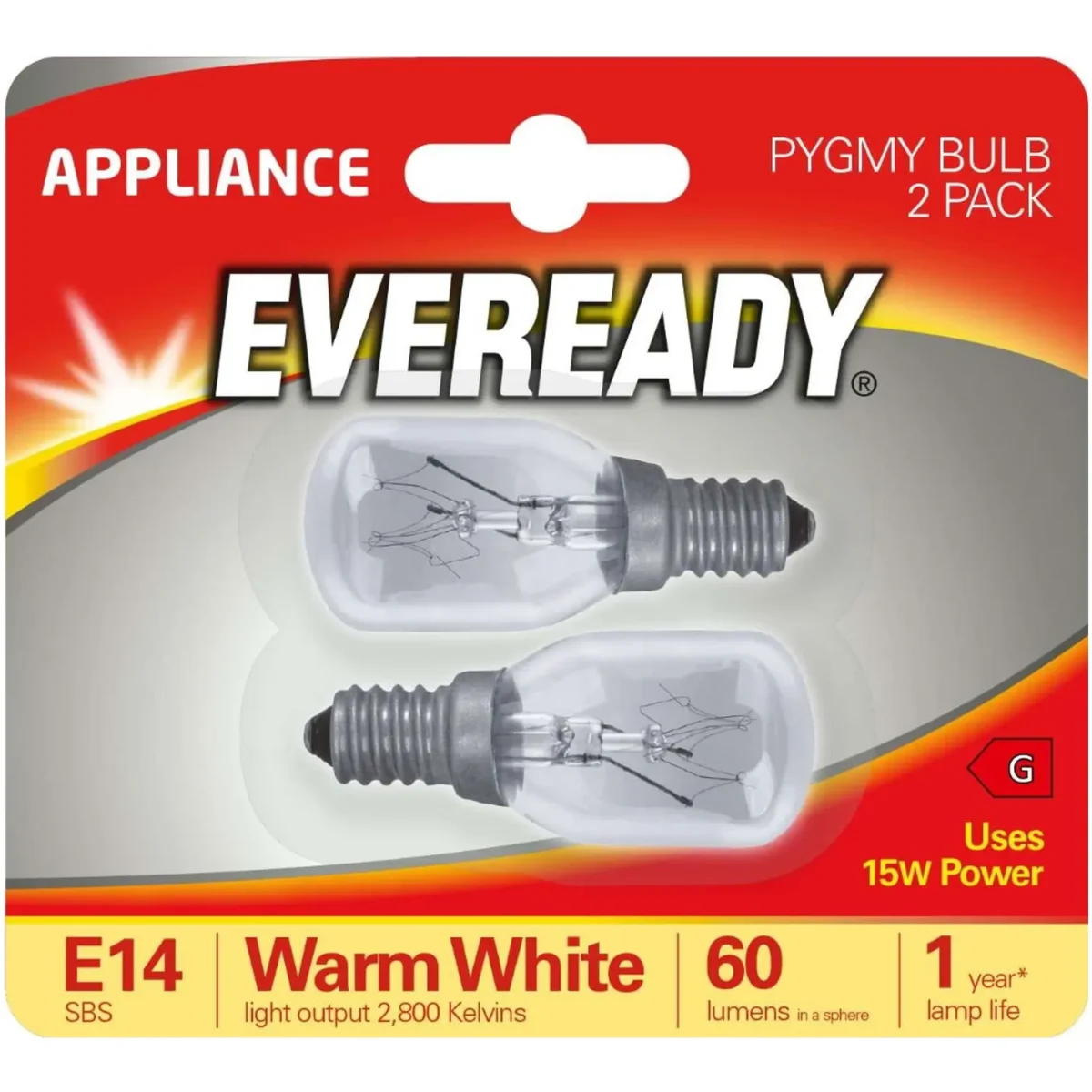 Eveready 15w Pygmy Clear SES pack of 2 - Image 1