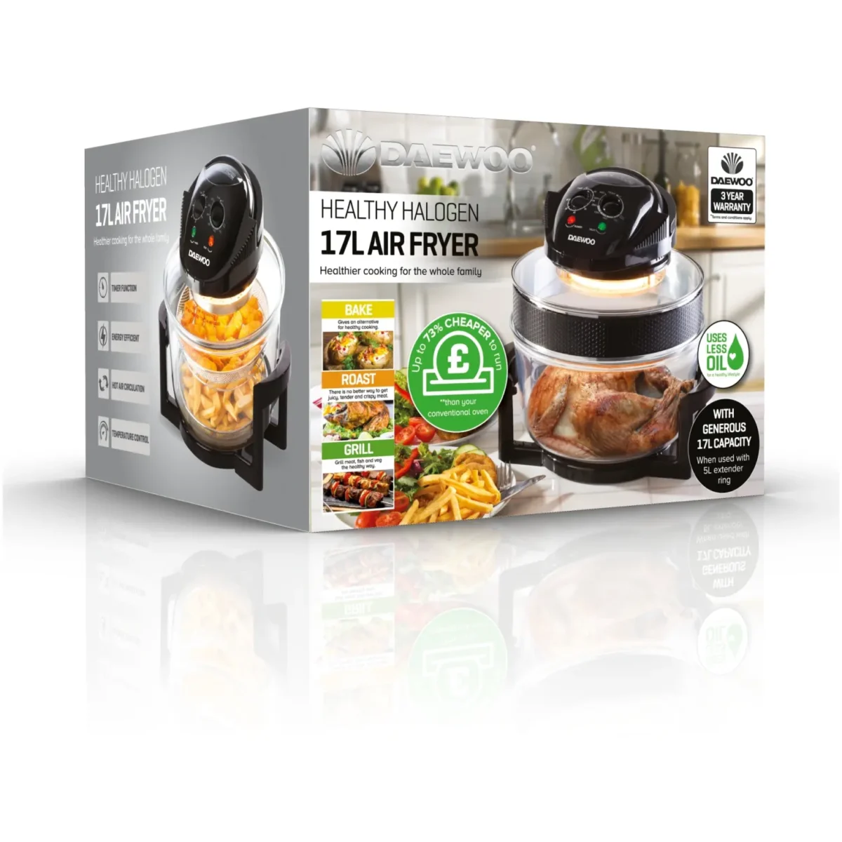 Daewoo Halogen Air Fryer 17ltr - Image 2