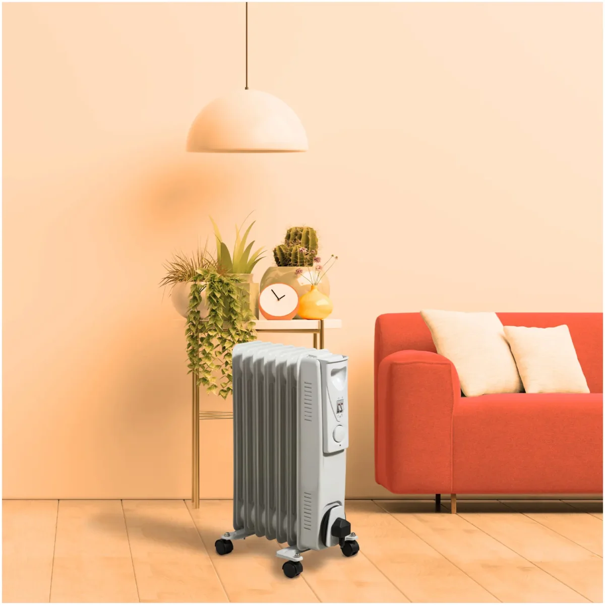 Daewoo 1500W Oil Filled Heater 3 Heat Settings - Image 2