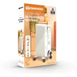 Daewoo 1.5KW Oil Filled Heater With Timer and 3 Heat Settings - Image 3