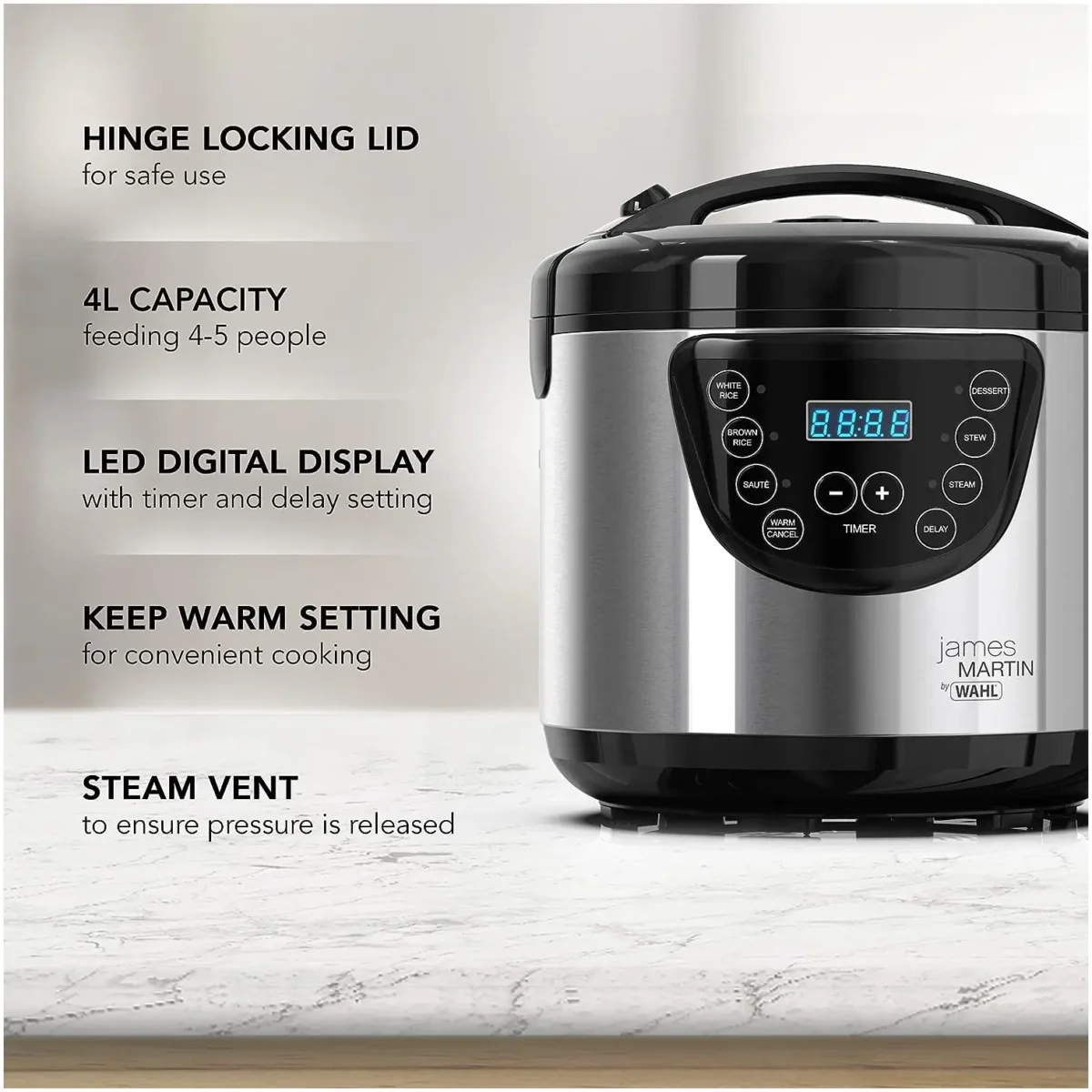 James Martin ZX916 Multi Cooker 4 Litre Capacity - Image 6