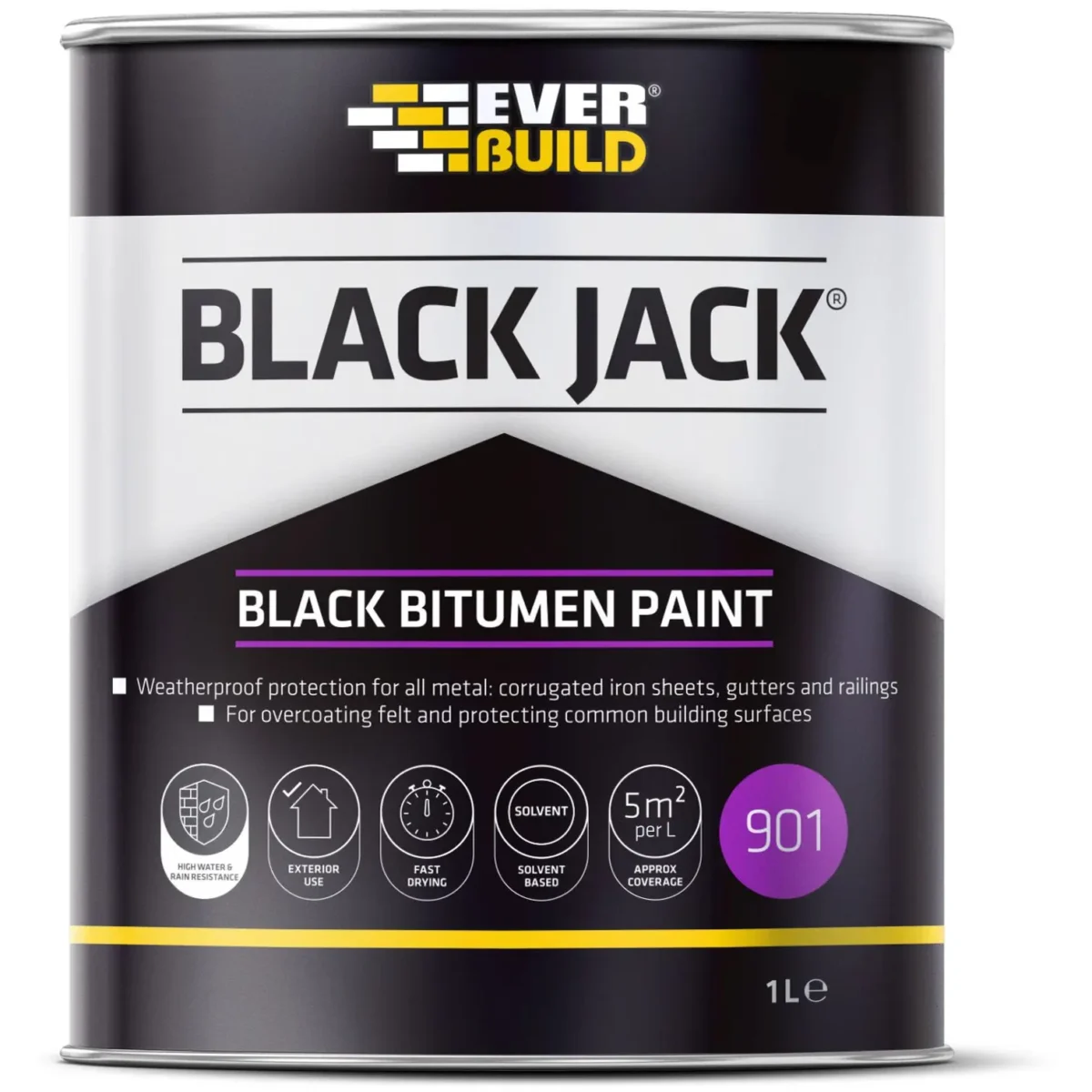 Black Jack Bitumen Paint 1Ltr