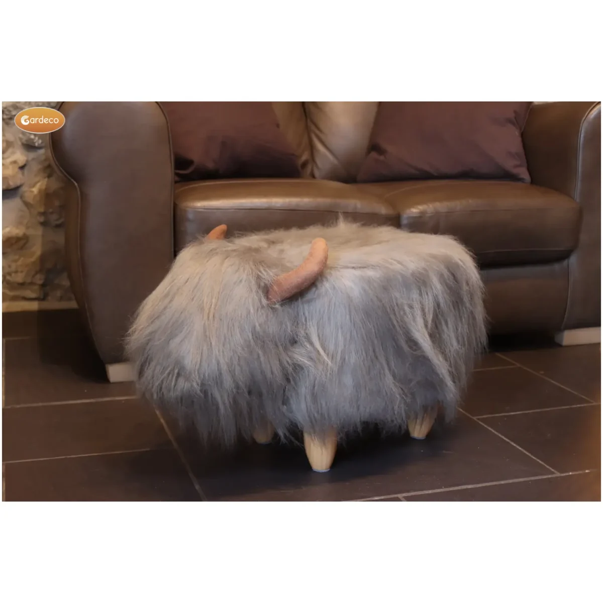 Georgette the Grey Highland Cow Footstool - Image 3