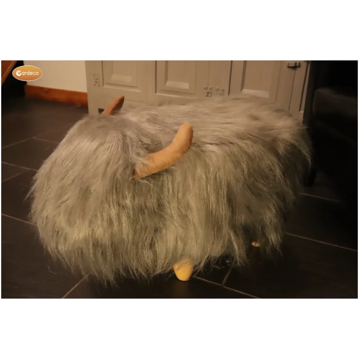 Georgette the Grey Highland Cow Footstool - Image 7