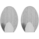 Chef Aid Medium Stainless Steel Self Stick Oval Hooks 2 Pack - Image 4