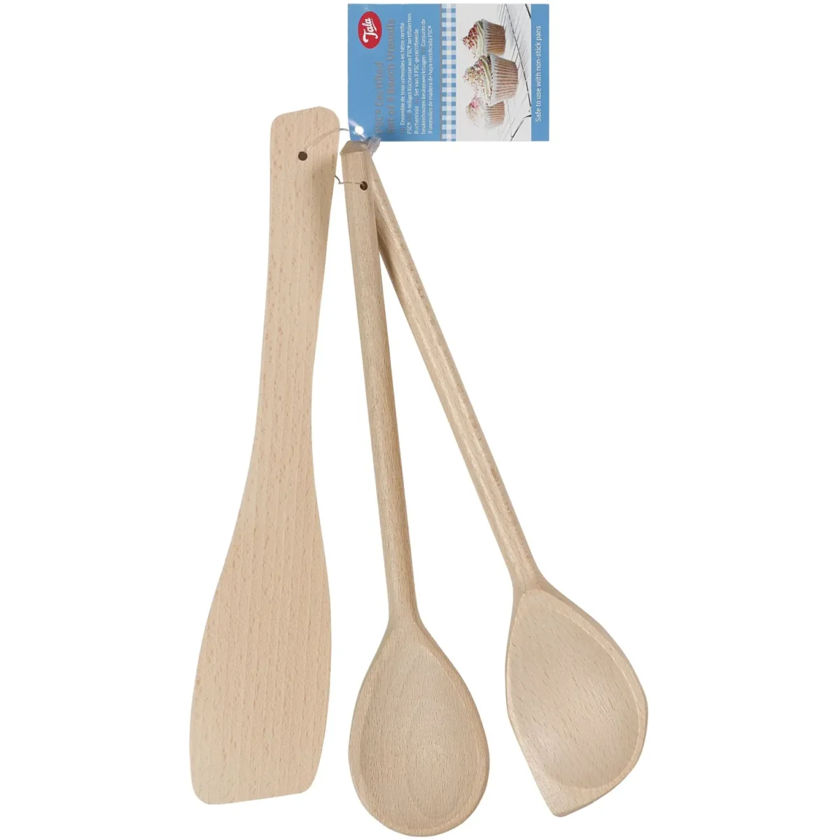 Tala Beech Set of 3 Wood Utensils - Image 1