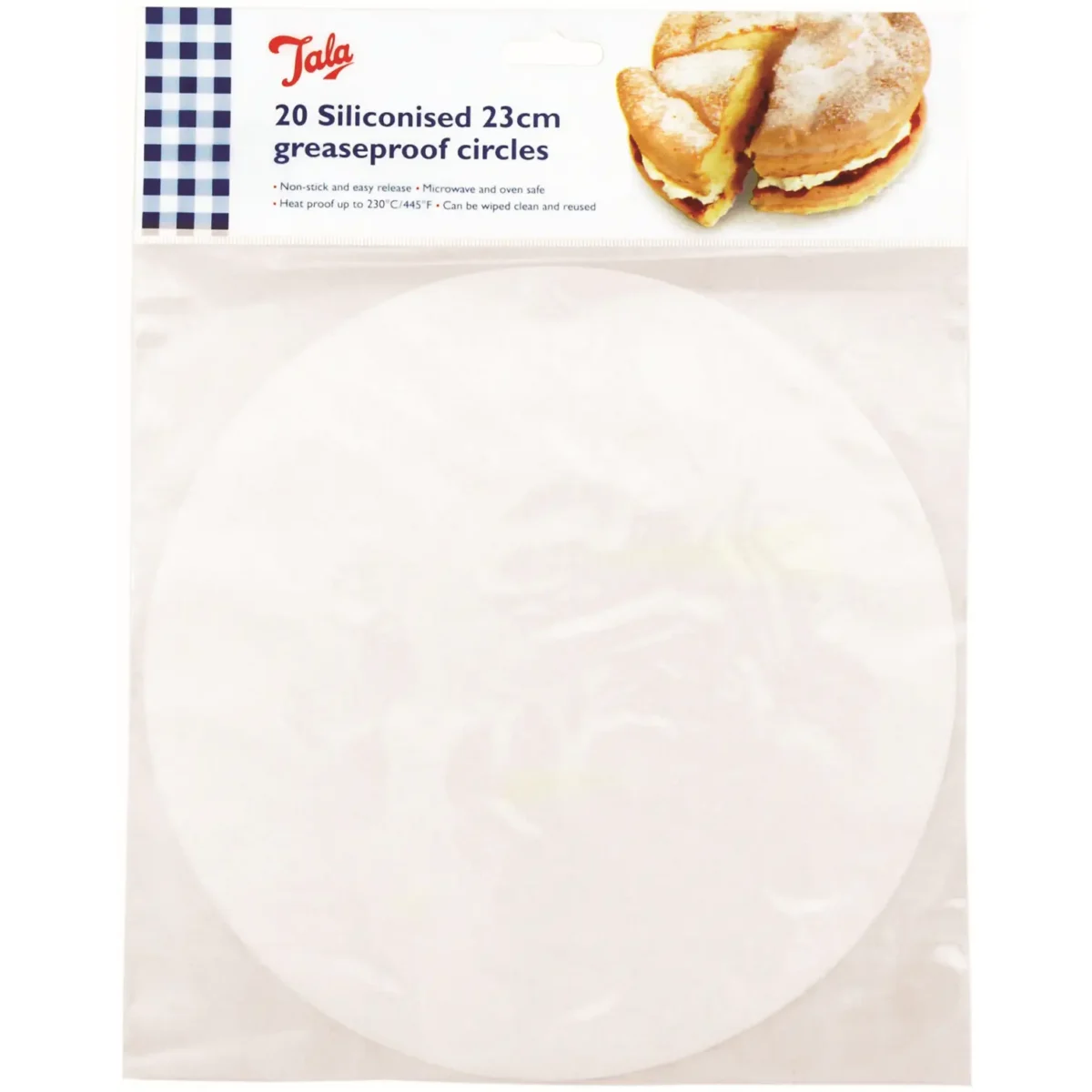 Tala 23cm Cake Tin Liners pk20 - Image 1