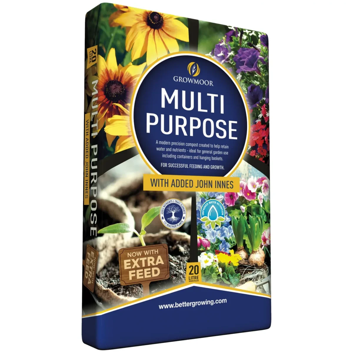 Growmoor Multi-Purpose Compost With Added John Innes 20 Litres - Image 1