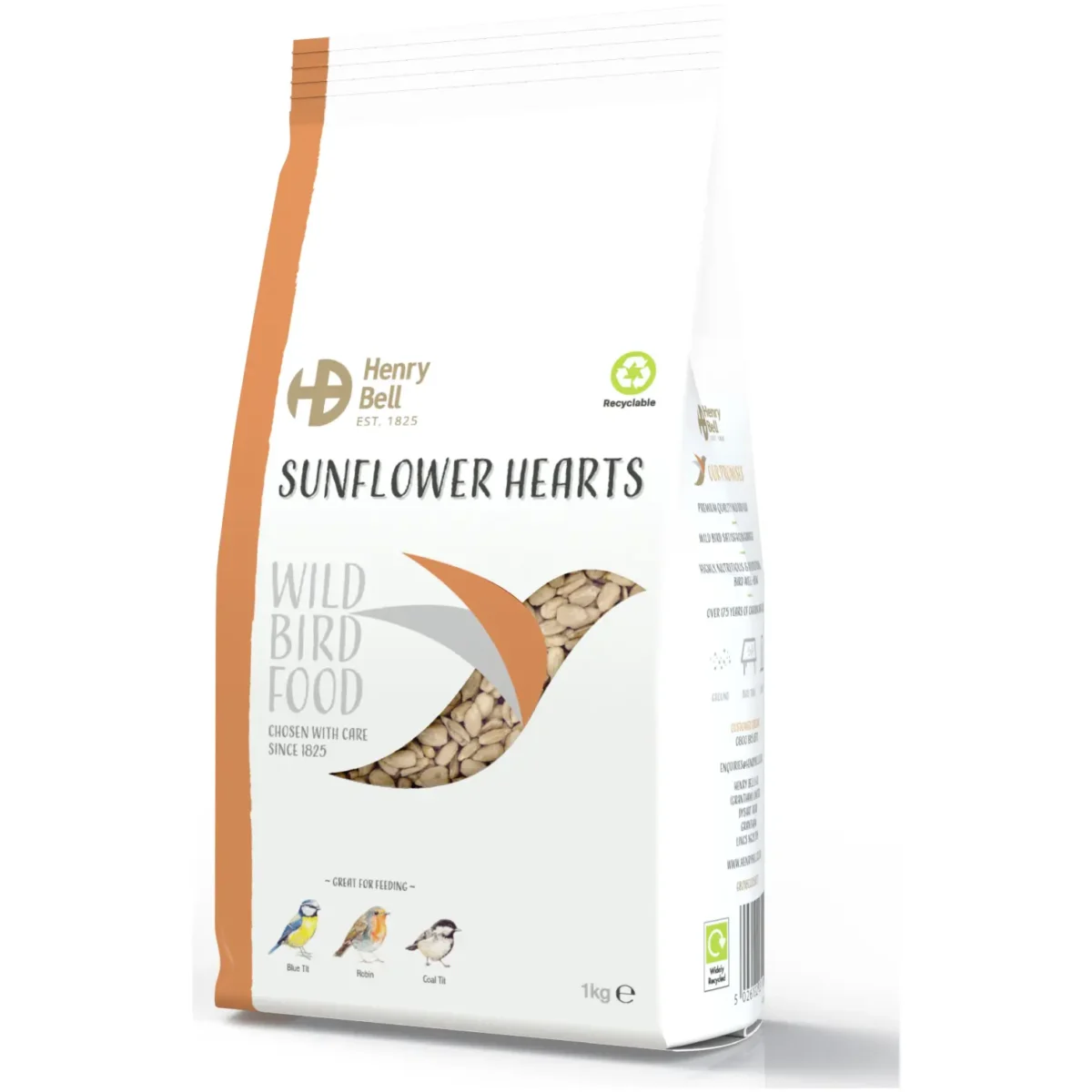 Henry Bell Wild Bird Food Sunflower Hearts 1kg - Image 1