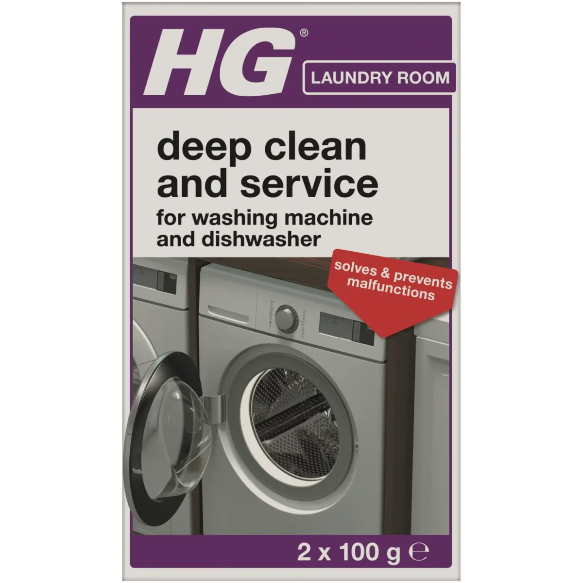 HG Deep Clean and Service for Washing Machine & Dishwasher 2 x 100g - Image 1