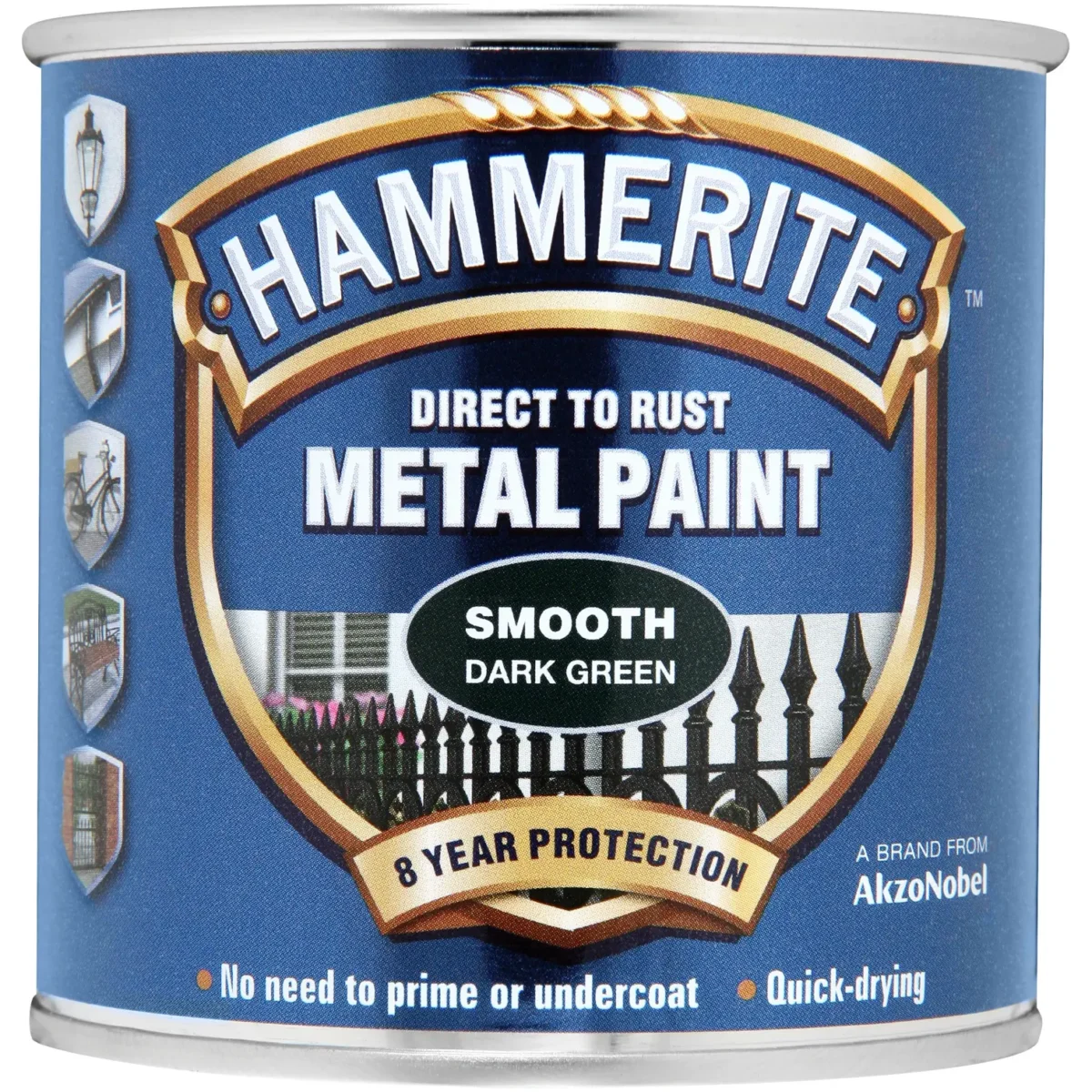 Hammerite Direct to Rust Metal Paint Smooth Dark Green 250ml - Image 1