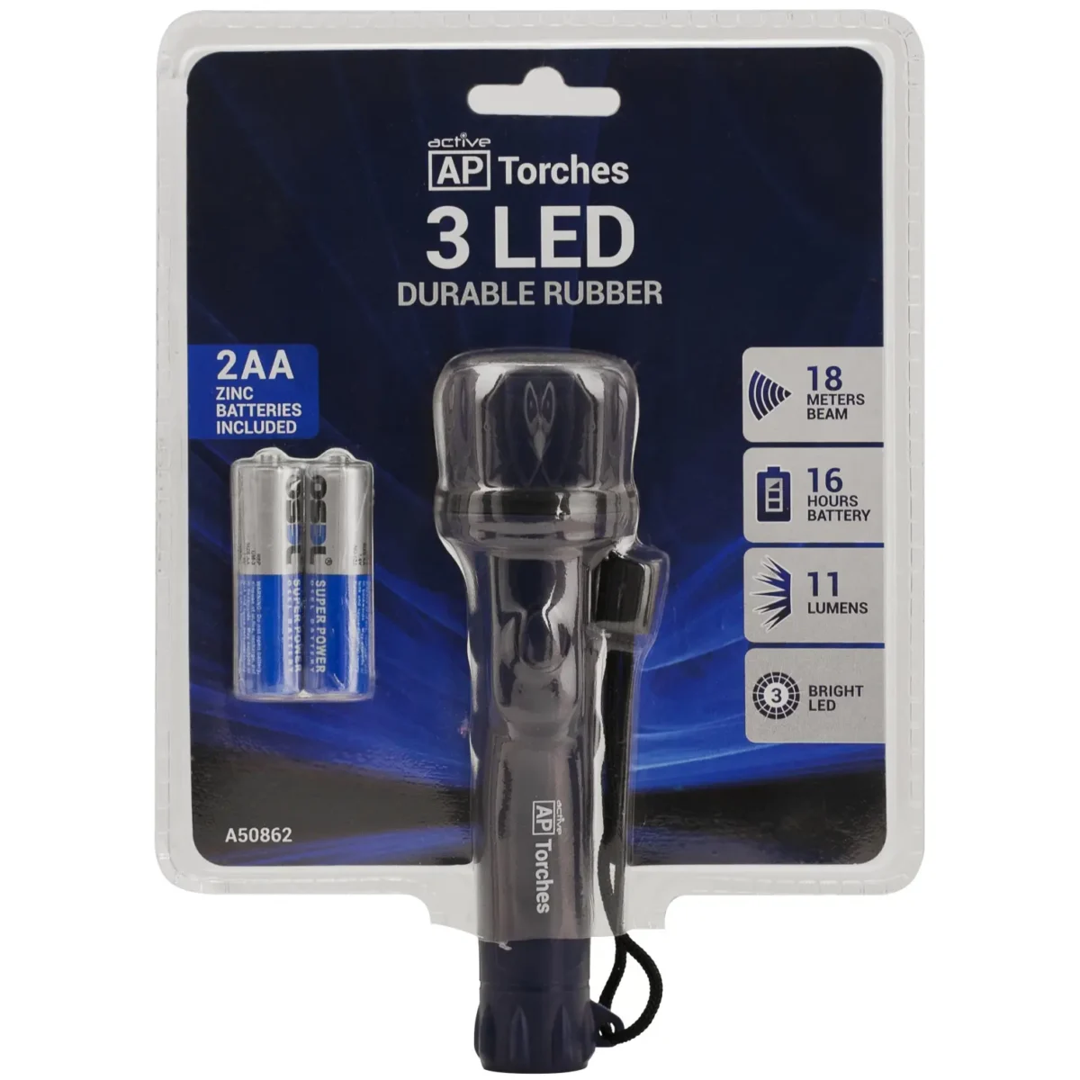 Active (2AA) Rubber Torch LED - Image 2