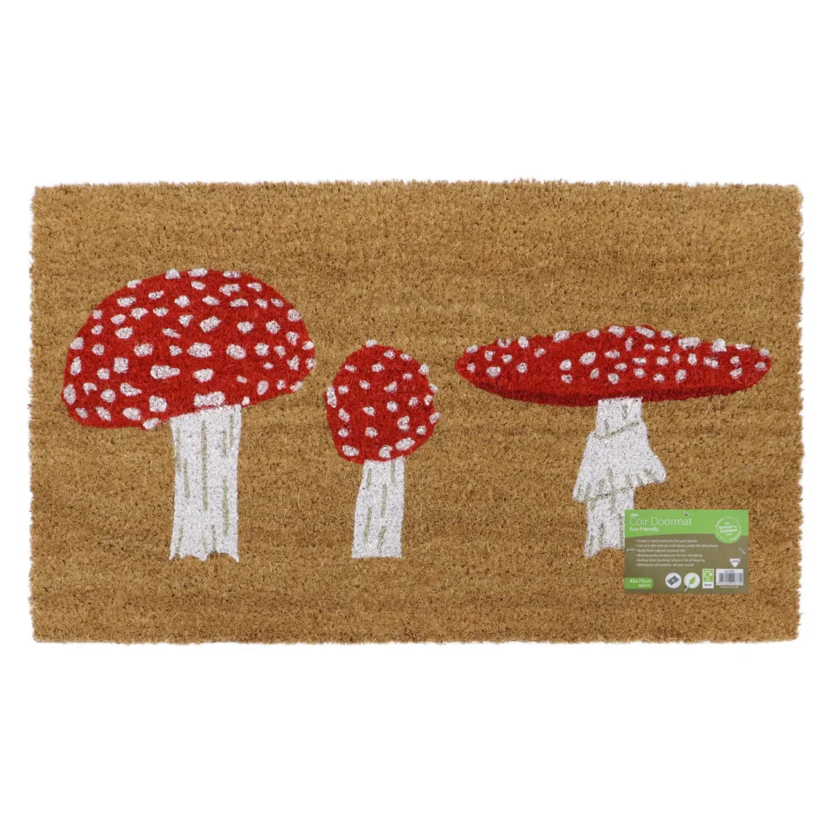 JVL Toad Stool Coir Mat 45x75cm - Image 4