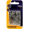 KORBOND Safety Pins Nickel Plated Pack of 50