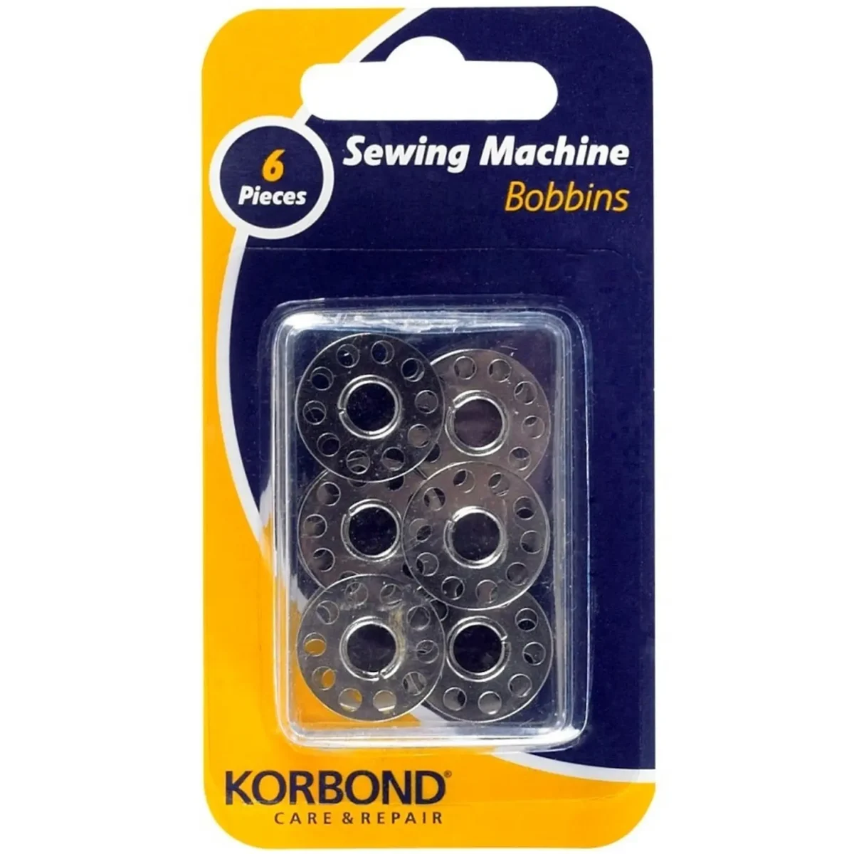 Korbond Metal Sewing Machine Bobbins Pack of 6