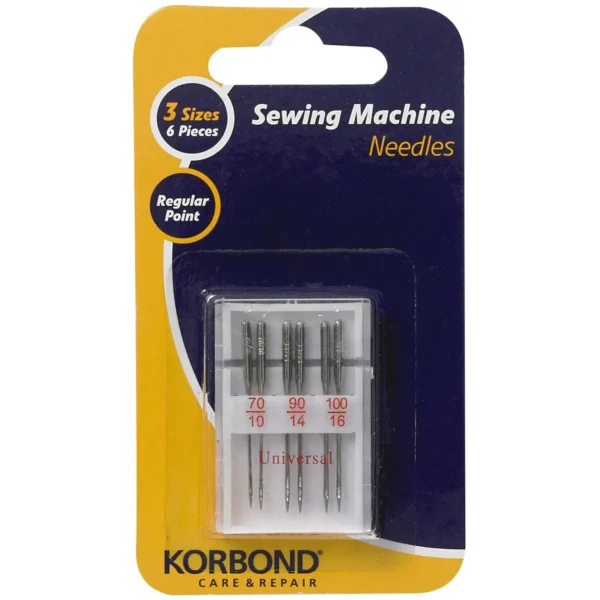 Korbond Sewing Machine Needles 3 Sizes 6 Pieces