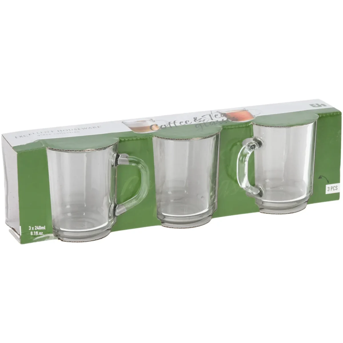 Glass Mug Set 3 Pack - Image 1