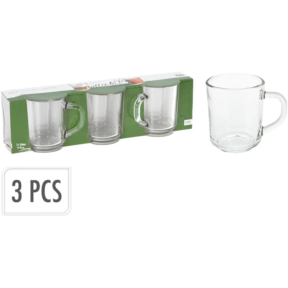 Glass Mug Set 3 Pack - Image 2