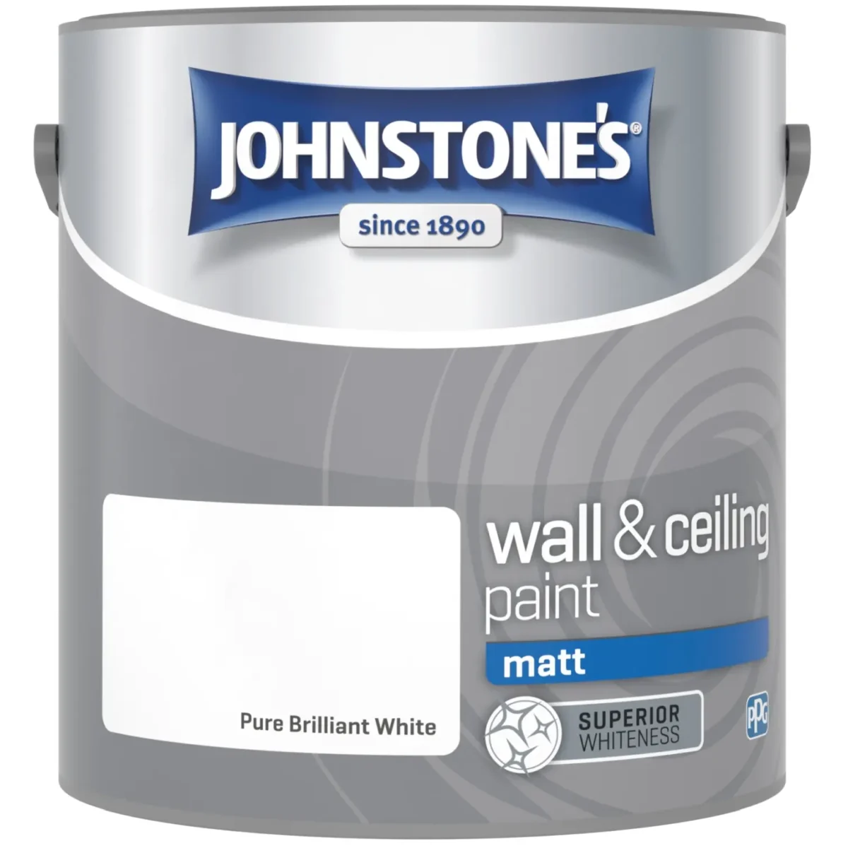 Johnstones  Wall & Ceiling paint Pure Brilliant White Matt 2.5 Litre - Image 1