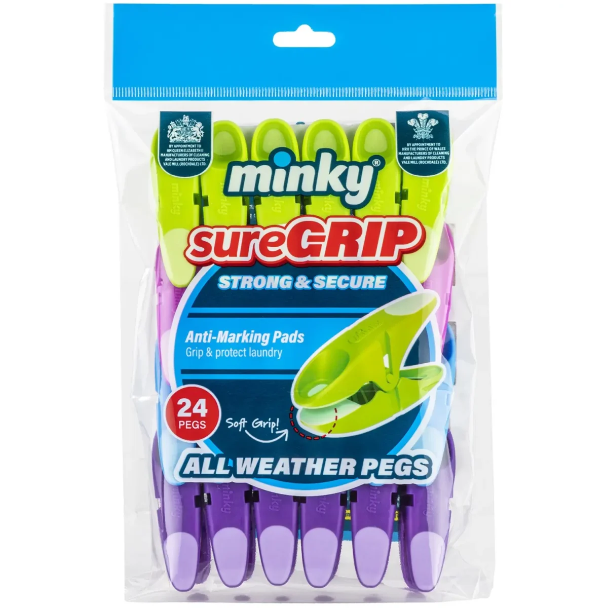 Minky Sure Grip Pegs Pack of 24 - Image 1