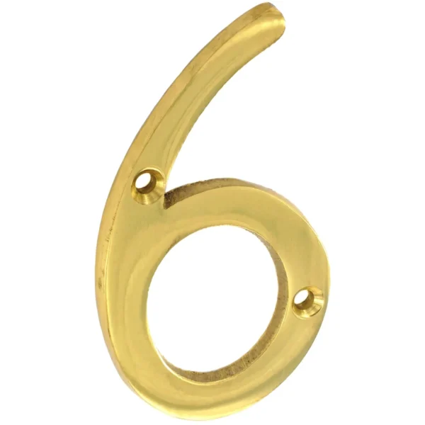 Securit Brass Numeral 75mm(3") No 6