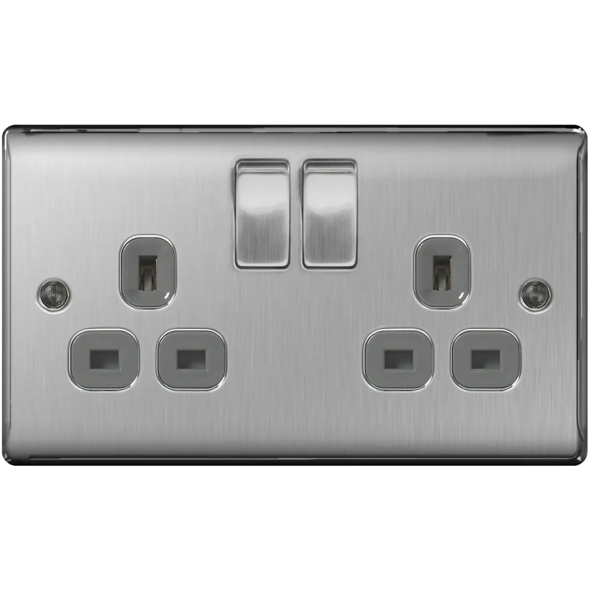 Nexus 2g SwitchSocket Brushed Steel - Image 1