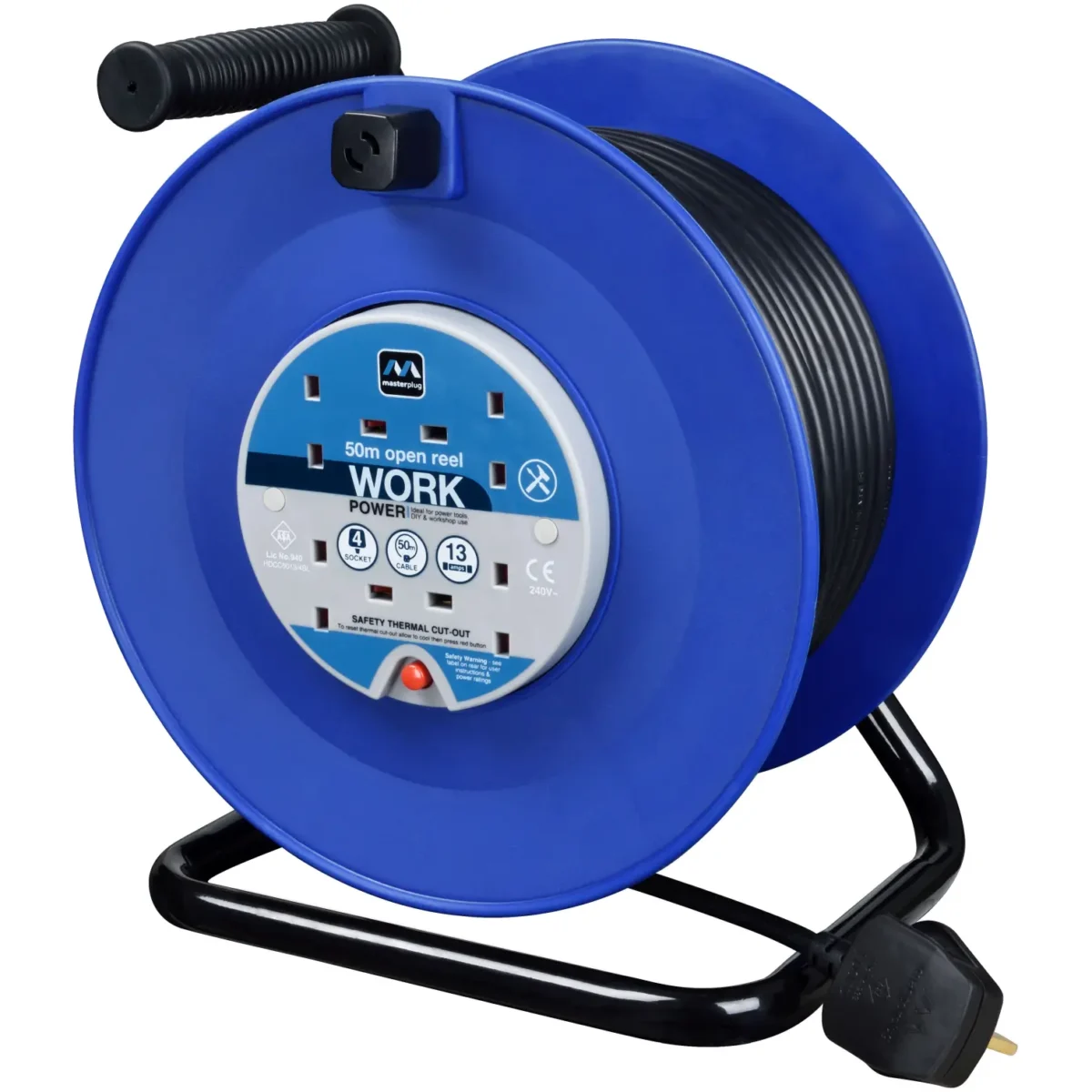 Masterplug 50m 13amp Open Reel - Image 2