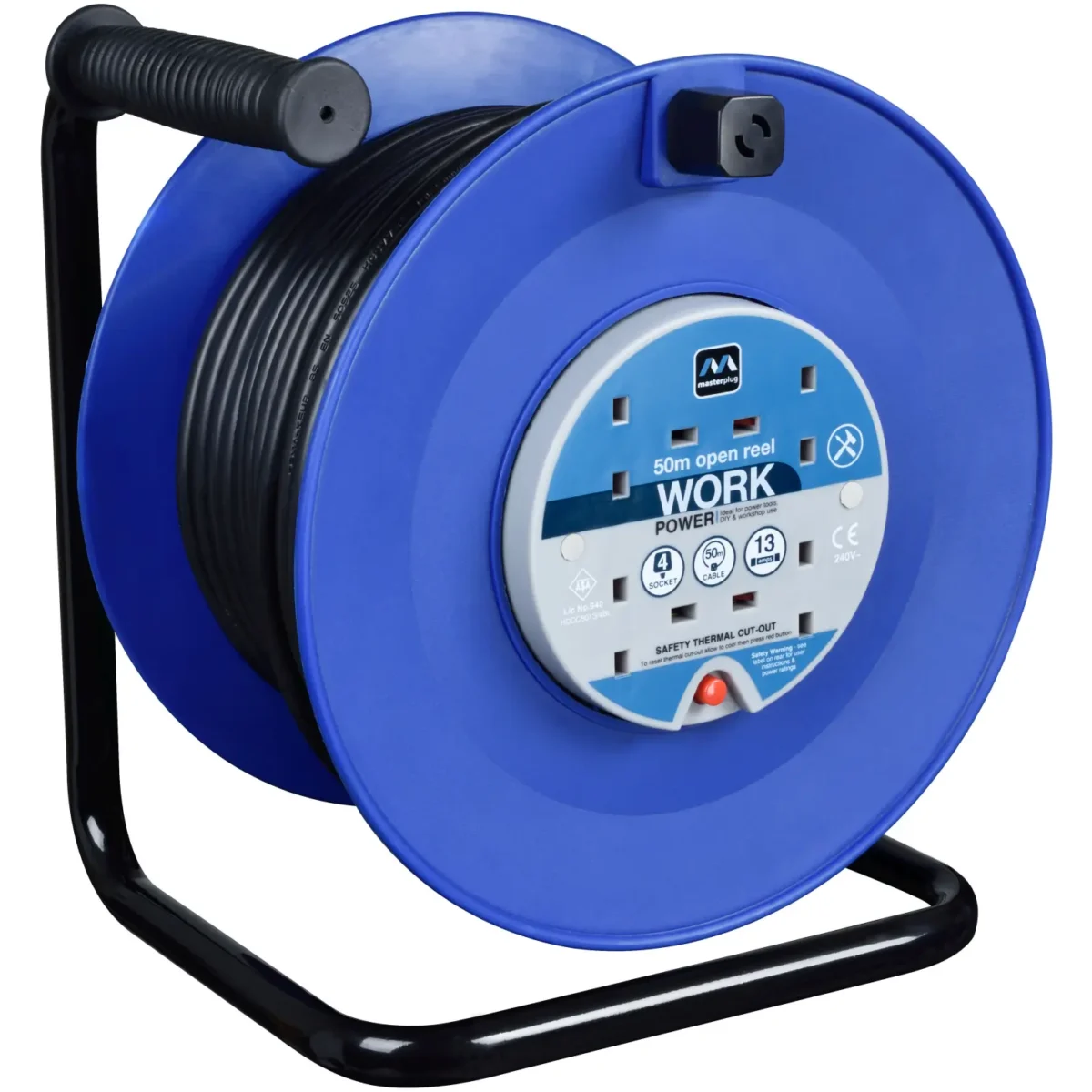 Masterplug 50m 13amp Open Reel - Image 3