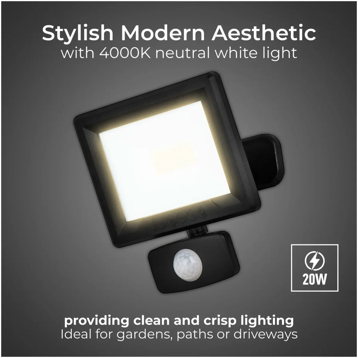 Luceco 20W LED Floodlight With PIR - Image 12