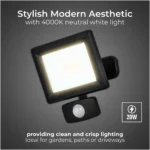 Luceco 20W LED Floodlight With PIR - Image 12