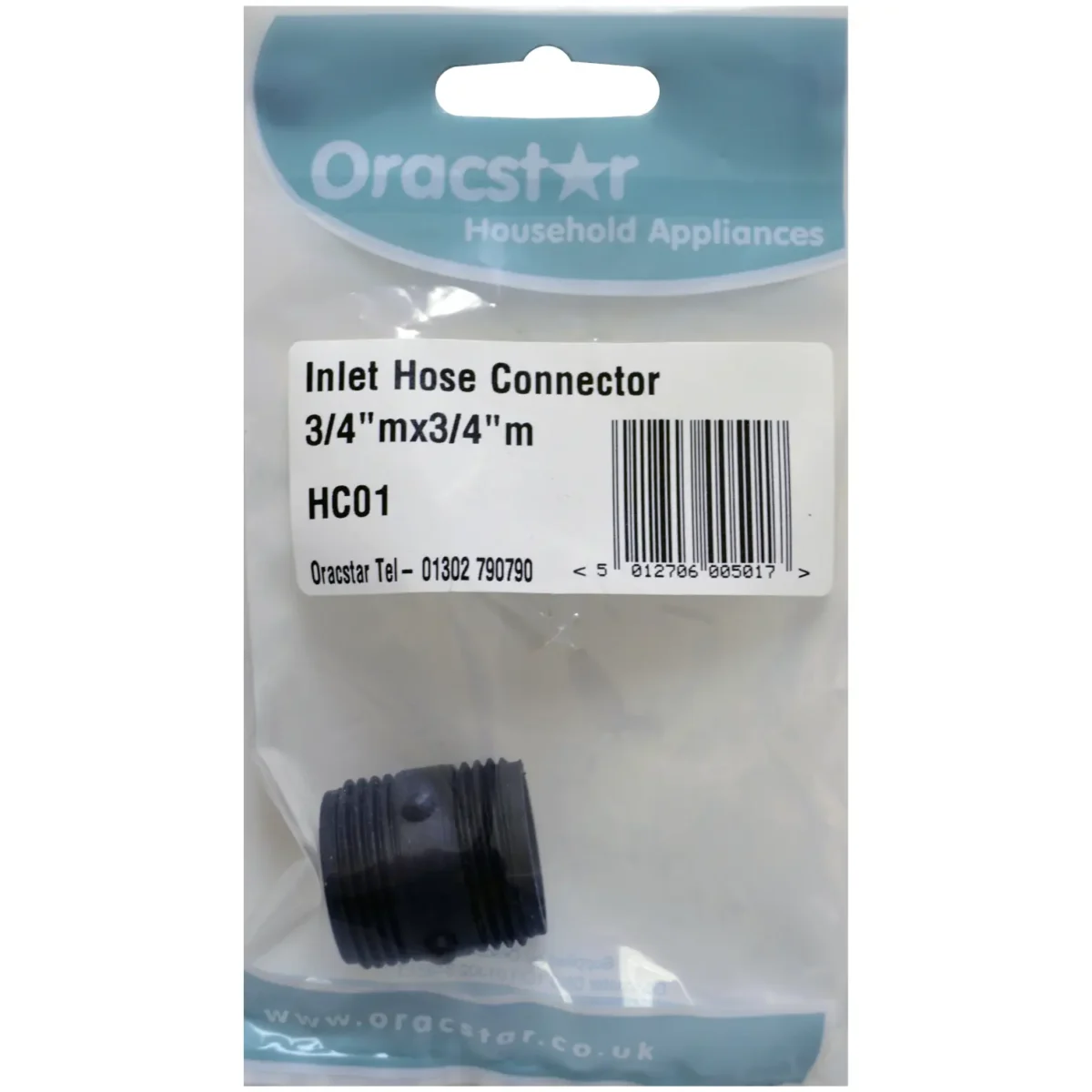 Oracstar HC01 Plastic 3/4"x3/4" Inlet Hose Connector - Image 1