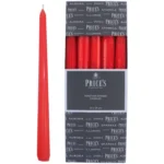 Prices Venetian Dinner Candle Red 25.5cm
