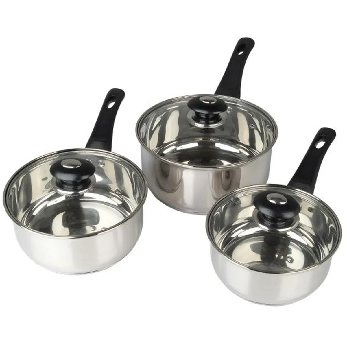 3Pce S/S Set Sauce Pans - Image 1