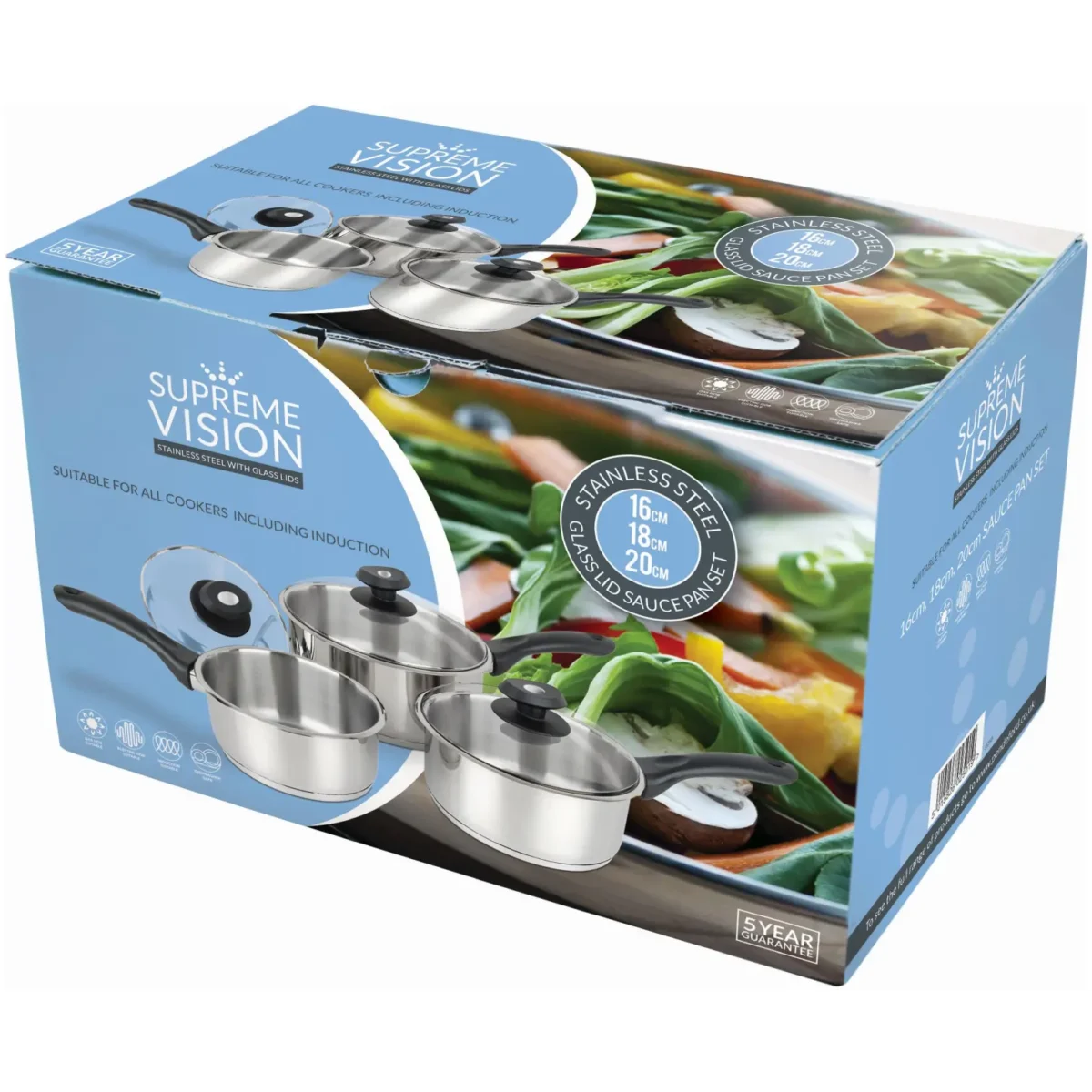3Pce S/S Set Sauce Pans - Image 2