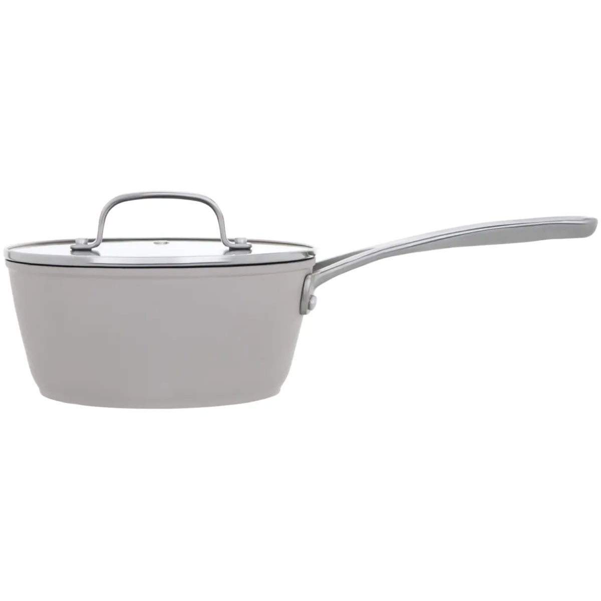Laura Ashley 20cm Saucepan With Glass Lid Dark Dove Grey - Image 1