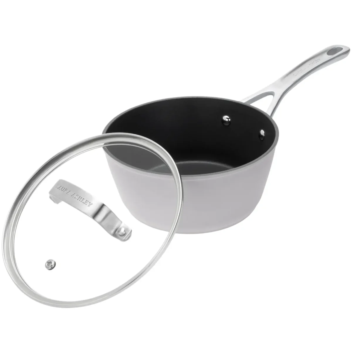 Laura Ashley 20cm Saucepan With Glass Lid Dark Dove Grey - Image 2