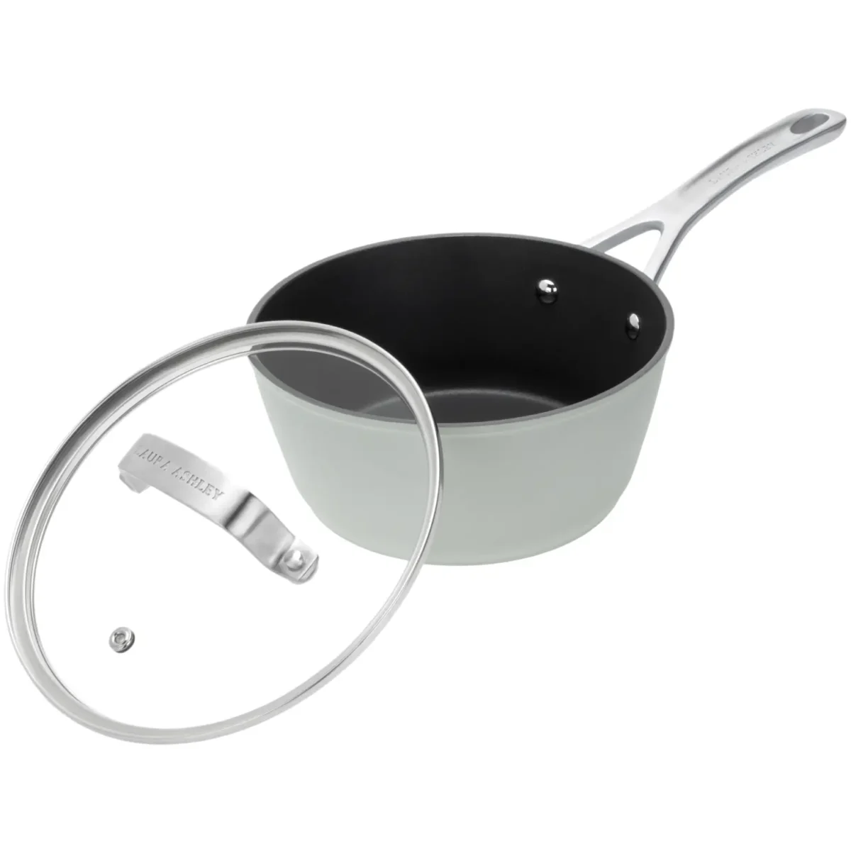 Laura Ashley 18cm Saucepan with Glass Lid Sage Leaf - Image 2