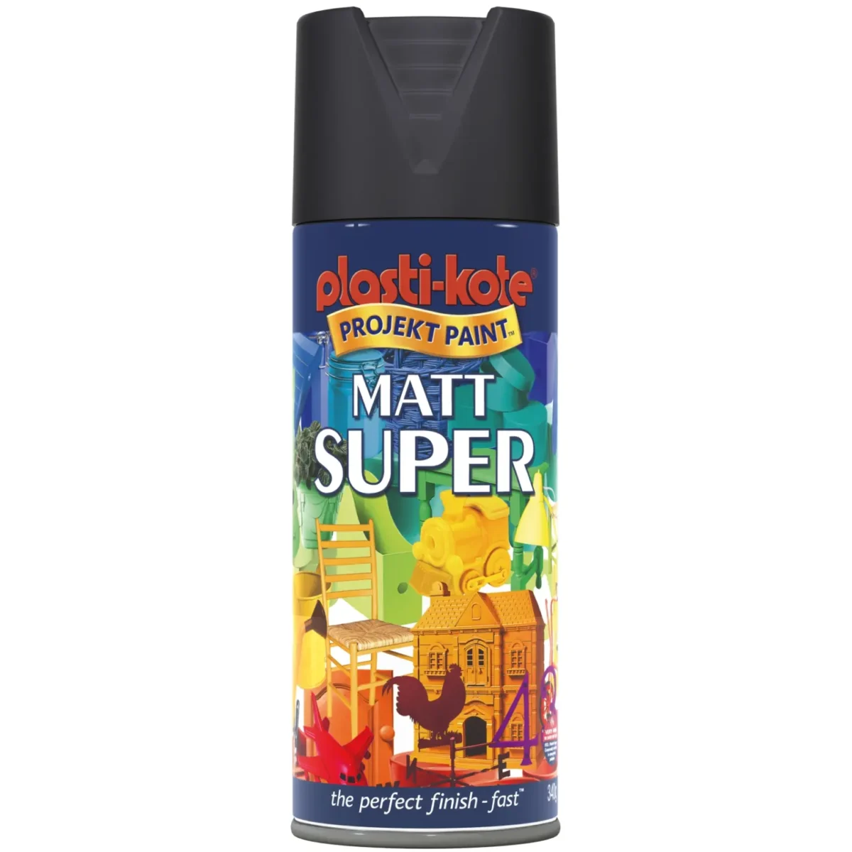 Plasti-kote Super Acrylic  Matt Black - Image 1