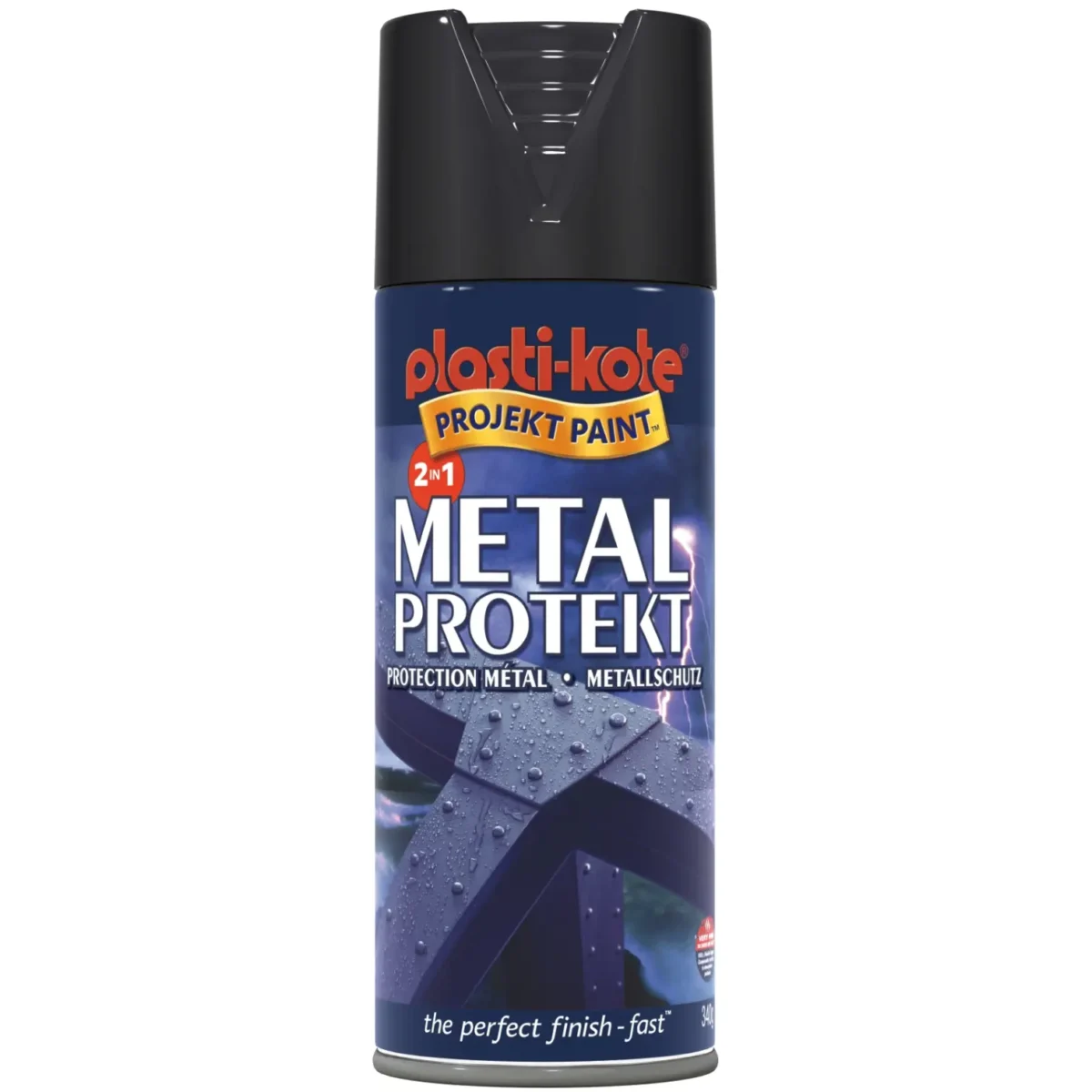Plasti-kote 400ml Metal Protekt Gloss Black - Image 1